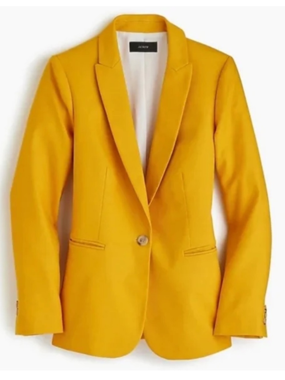 J. Crew Parke Linen Blend Mustard Yellow Blazer 8 Petite Classic
